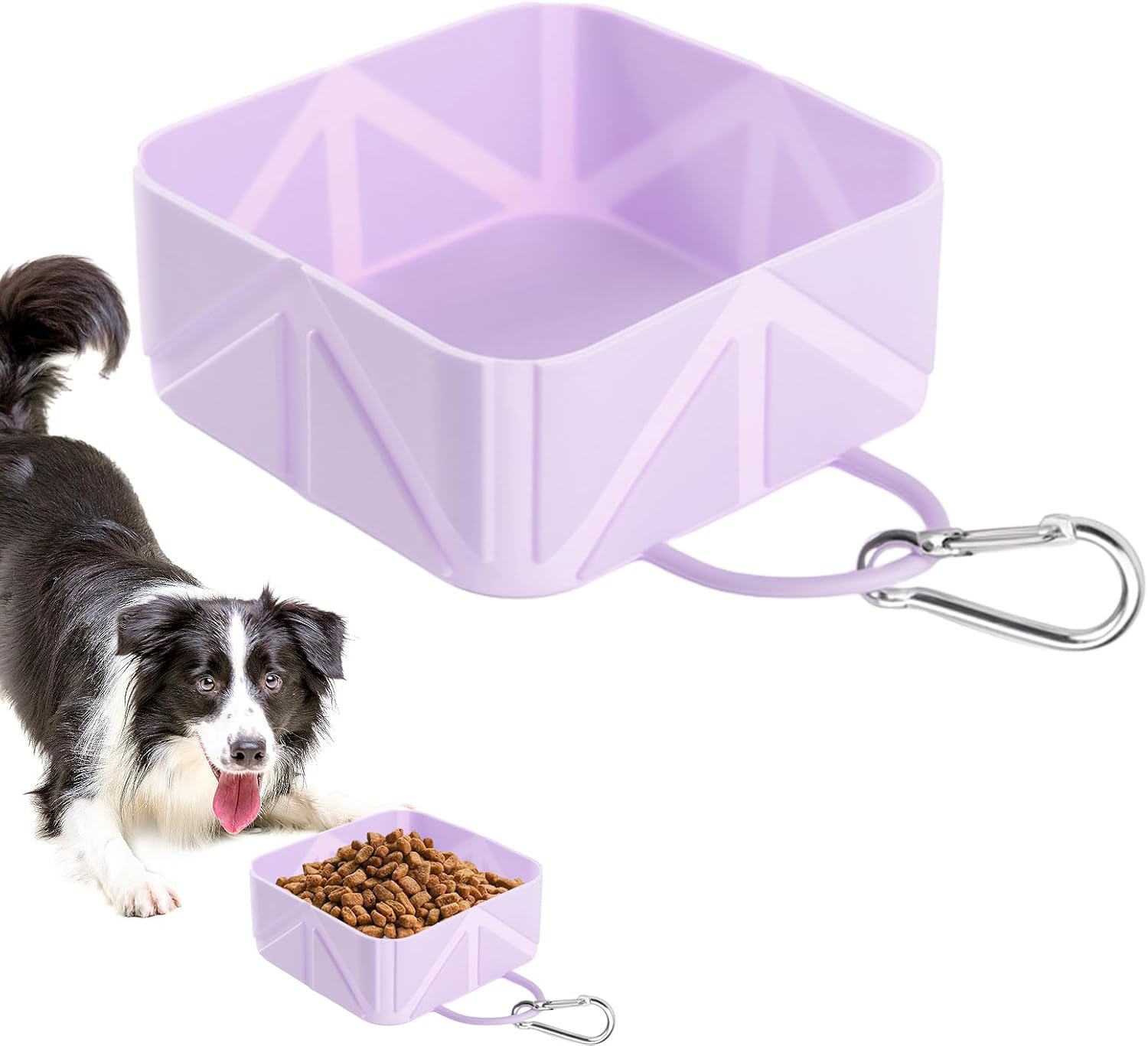 Miska dla psa – 500 ml – fioletowa – pojemnik na karmę dla zwierząt – wielofunkcyjny, dozownik wody dla szczeniaka