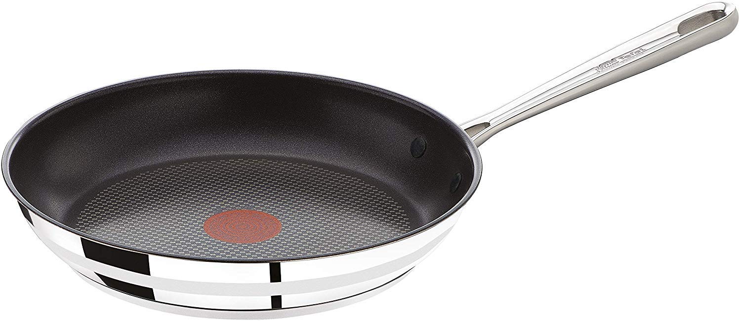 Padella Tefal Comfort Max In Acciaio Inox 28 Cm – Antiaderente Con Thermo-Spot E Base Per Induzione
