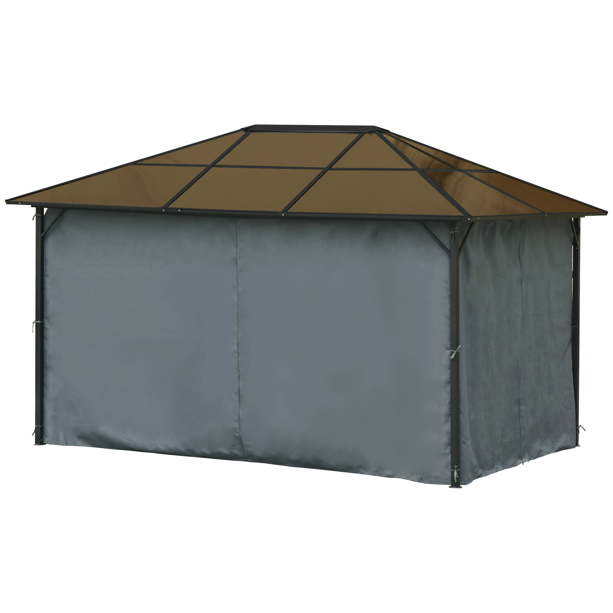 Pavillon de jardin dim. 4L x 3l x 2,65H m alu. métal polycarbonate - 4