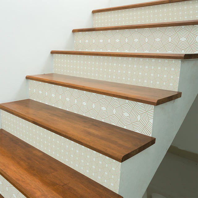 Stickers adhésifs escalier carrelages contremarche - ULLA - 2 bandes de 15x105cm