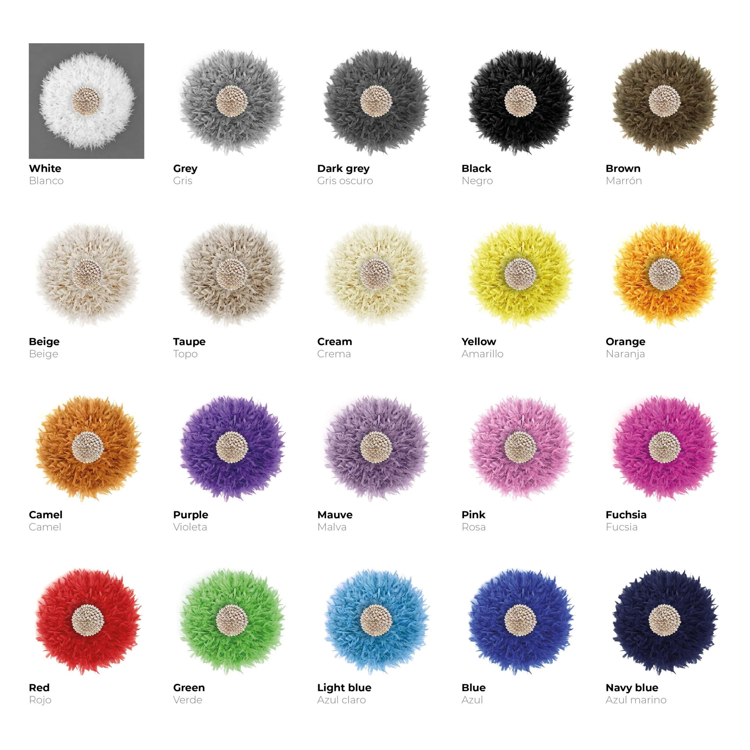 Décoration murale avec plumes et coquillages Juju Hat style - JUJU SHELLS beige 60 cm - 3