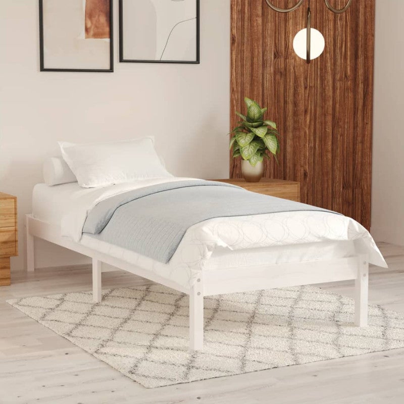 Estructura De Cama Individual Tapizada VidaXL 90x190 Cm - Base Somier Con Patas Robustas Y Listones De Madera