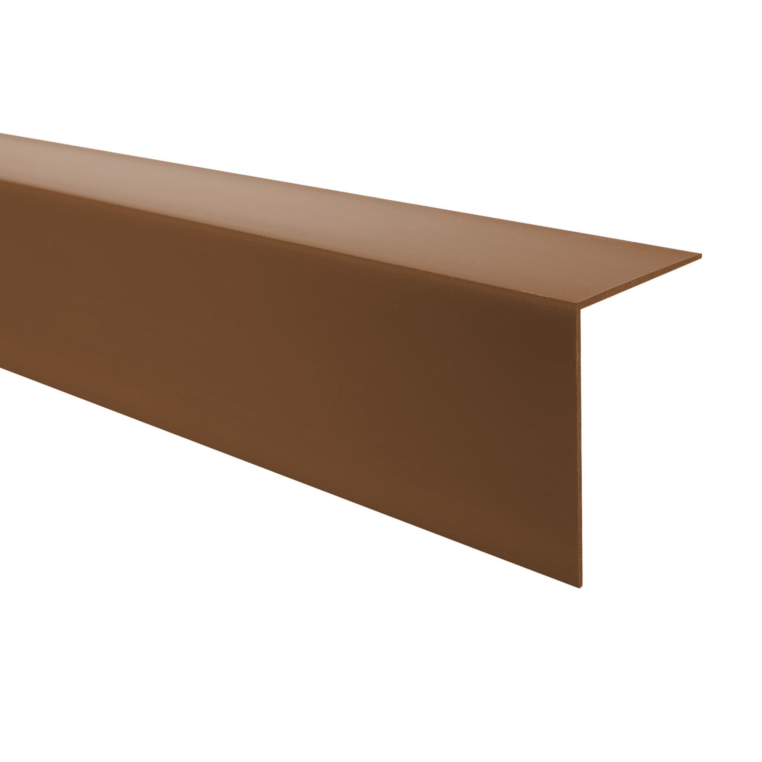 Kątownik twardy PCV 20x20 mm - ozdobny, profil L kątowy, narożnik dekoracyjny - 150 cm, brązowy