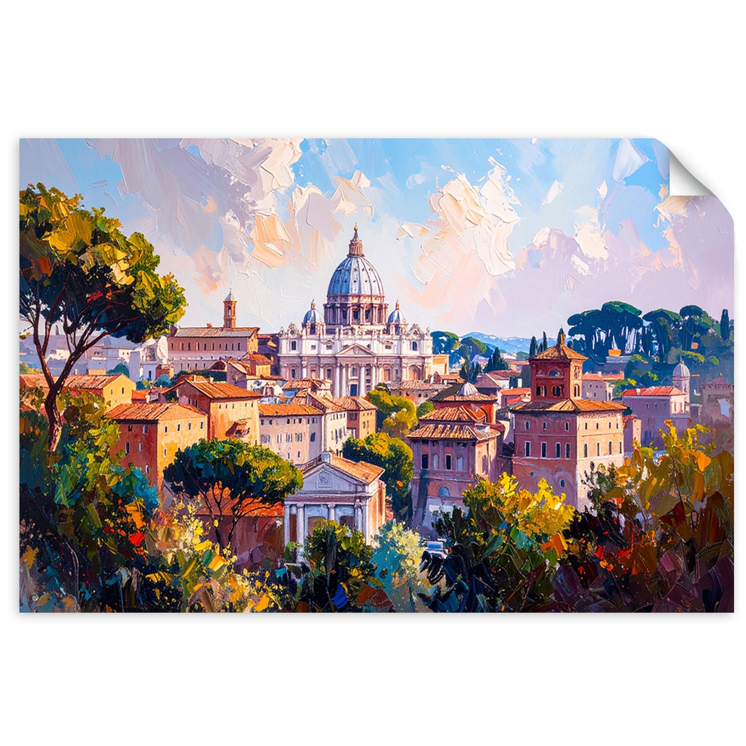 Plakaty samoprzylepne do salonu sypialni, biura Panorama Rzymu 120x80
