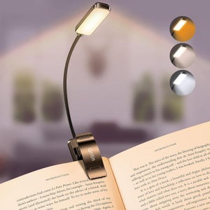 SUNBEBE USB Rechargeable Reading Light, Clip Lamp For Bed With 3