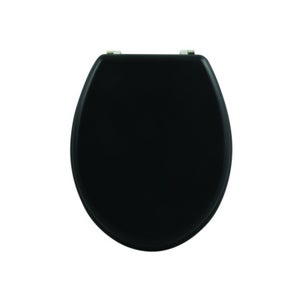 Abattant wc MDF CLEO Noir mat - Charnières Inox MSV
