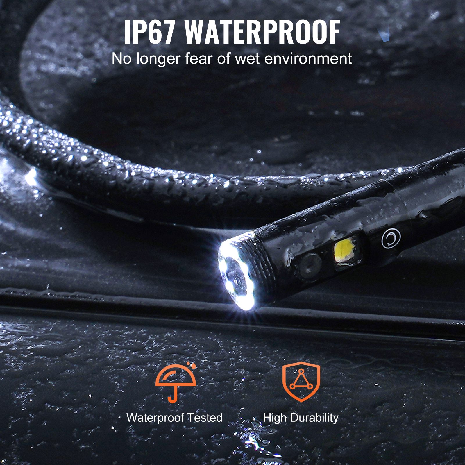 Telecamera per endoscopio : tripla lente SucceBuy,cavo da 16,4 piedi,schermo da 5 pollici,1080P,impermeabile,scheda da 32 GB - 8