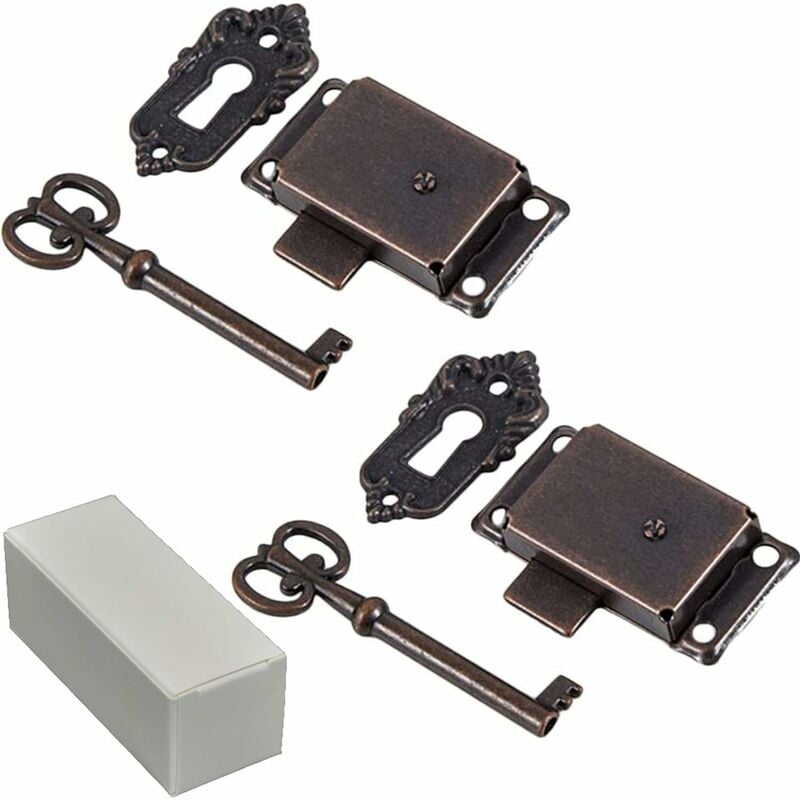 Une Paire d'enjoliveurs serrure pour meuble / porte - 70' vintage - Port gratuit