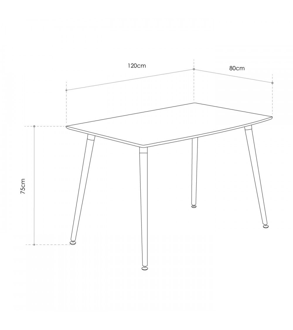 Mesa comedor Nórdica en color blanco rectangular multifunción 120X80 cm - 3