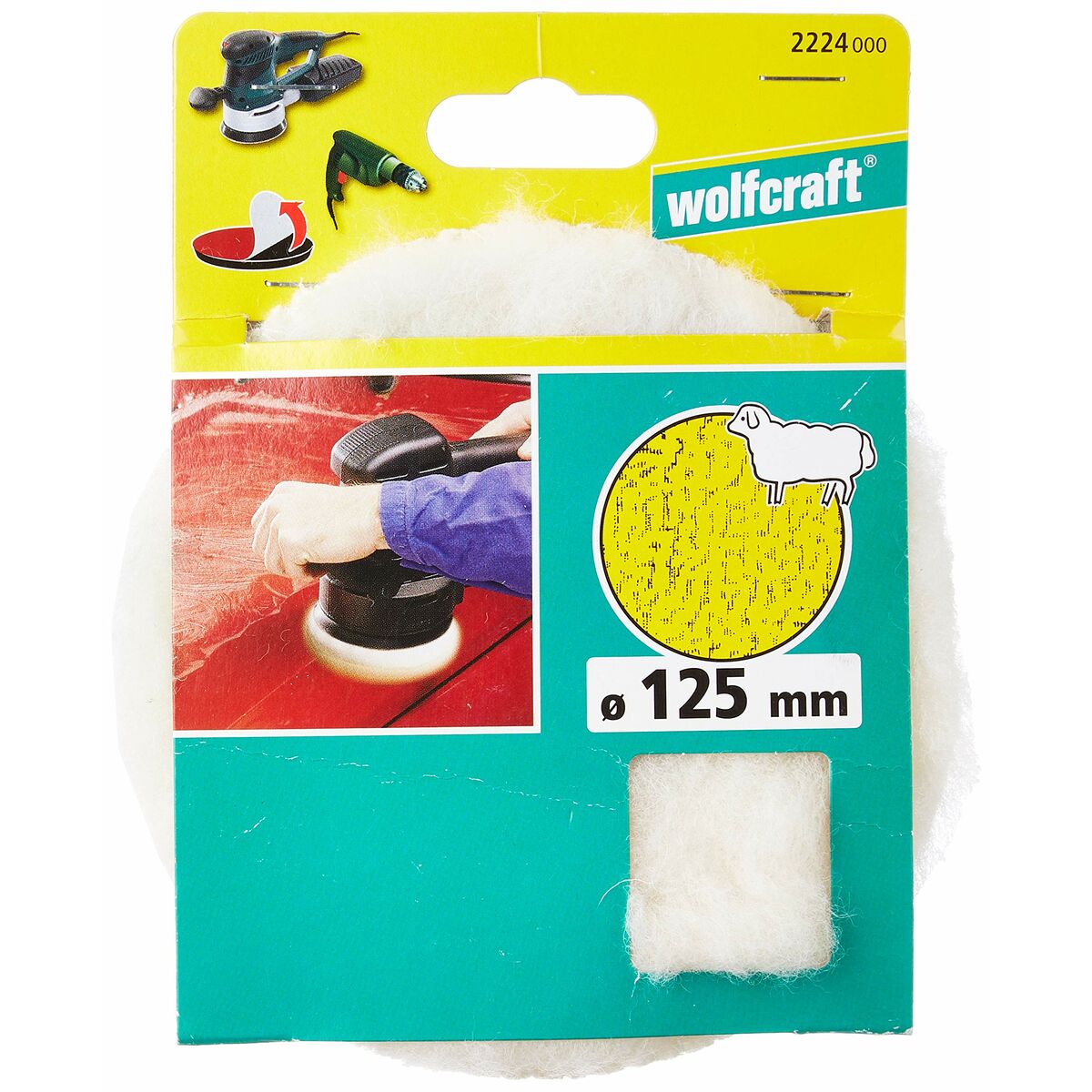 Housse en laine adhesive, fixoflex, ø125 2224000 wolfcraft - 5