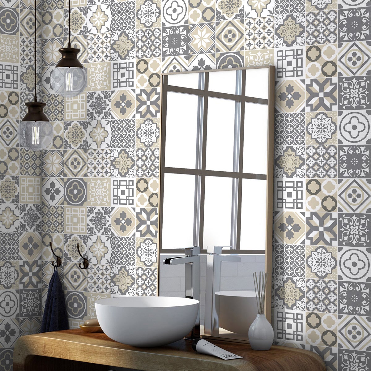 Lot De 10 Carreaux Adhésifs Muraux 30x30cm Effet 3D - Crédence Cuisine Et Salle De Bain, Résistant à La Chaleur Et à L'eau - 3