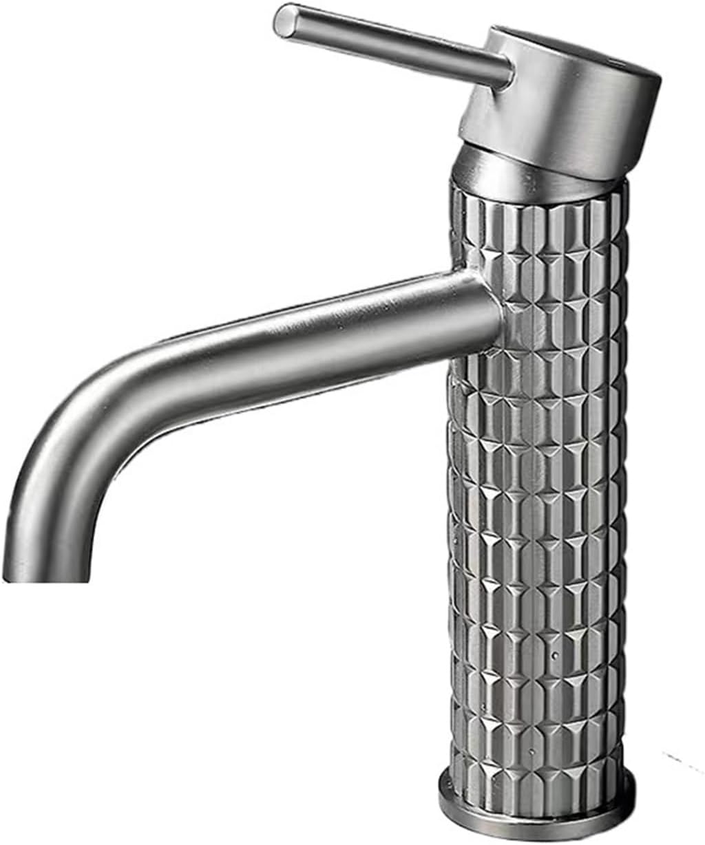 Bateria umywalkowa do łazienki, bateria umywalkowa hotelowa, bateria zraszająca do ciepłej i zimnej wody (srebrna)