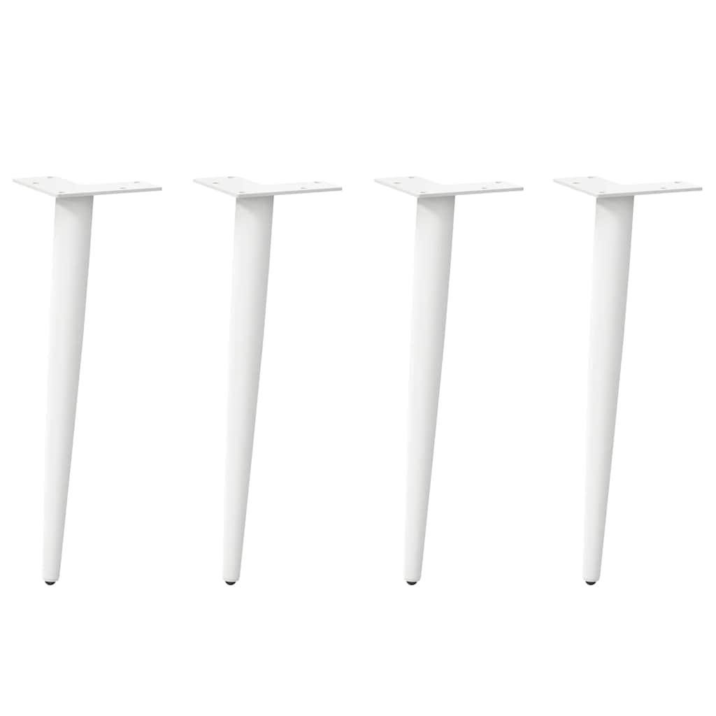 Nogi do stolika kawowego w kształcie stożka 4 szt. Białe 42-43 cm Stalowe vidaXL