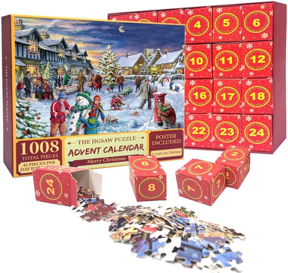 Puzzle Calendrier De L'Avent 1008 Pièces - Scène De La Nativité, 24 Jours - Décoration De Noël Chrétienne Pour Adultes - 10