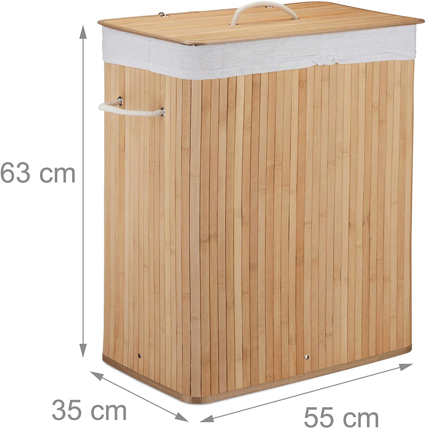 Panier à Linge, Corbeille à Linge Sale, 100 Litres, avec Couvercle, Sac Amovible, pour Buanderie, Chambre, Salon, Noir | Leroy Merlin