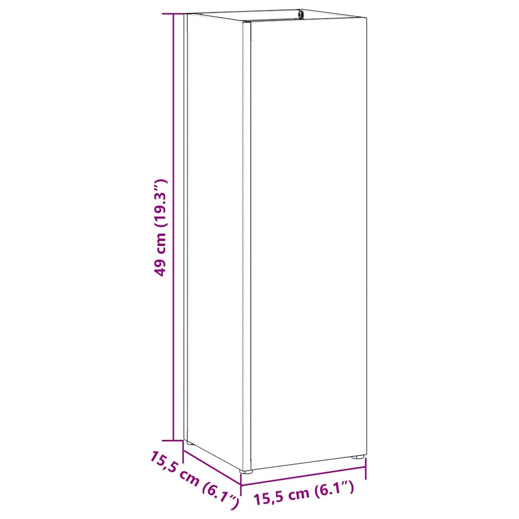 vidaXL Stand de Parapluie de Pluie Noir 15,5 x 15,5 x 49 cm Acier - 9