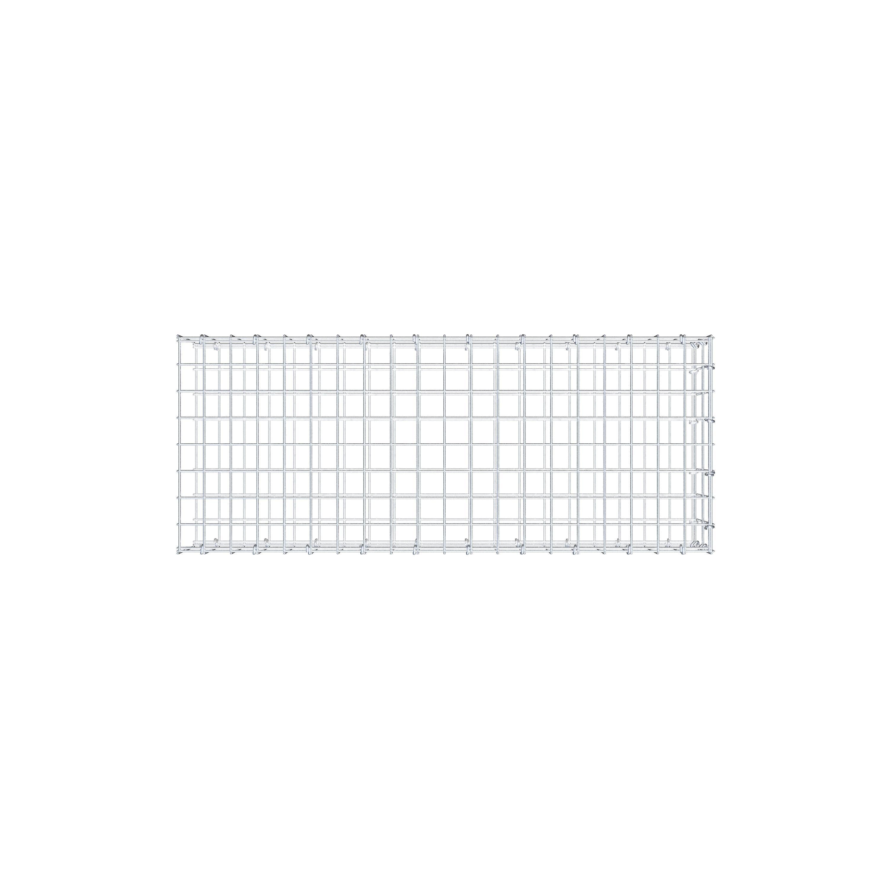 Gavión para alargar en acero galvanizado 100x20x40cm (LxAxP), malla 5 x 10cm, Anillo en C, sin rejilla frontal - 9