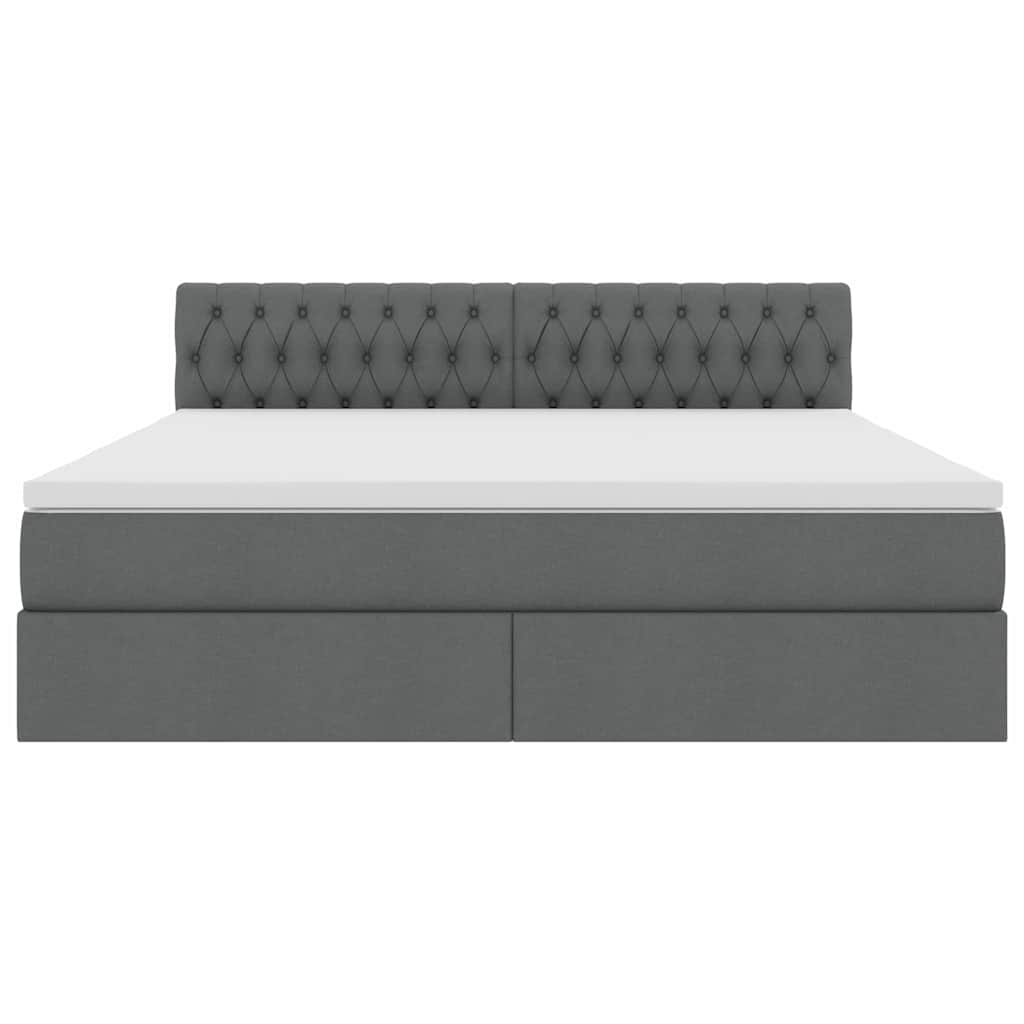 Lit avec rangement et matelas Gris foncé 160 x 200 cm Velours - 7