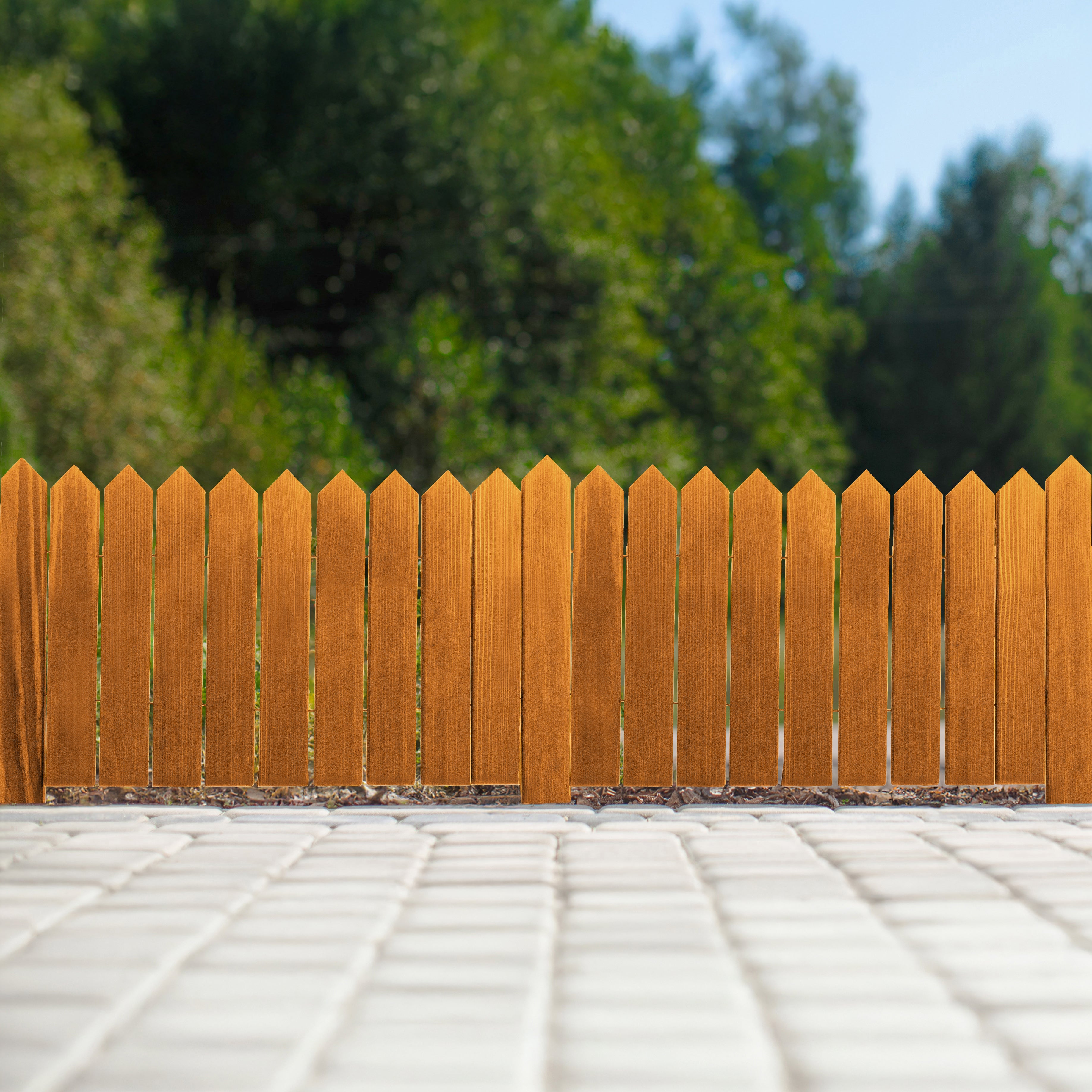 BOGATECO Rollborder lattes en bois | 30 cm de haut et 200 cm de long | Clôture en bois | Clôture parfaite comme bordure de jardin en osier | Brun - 10