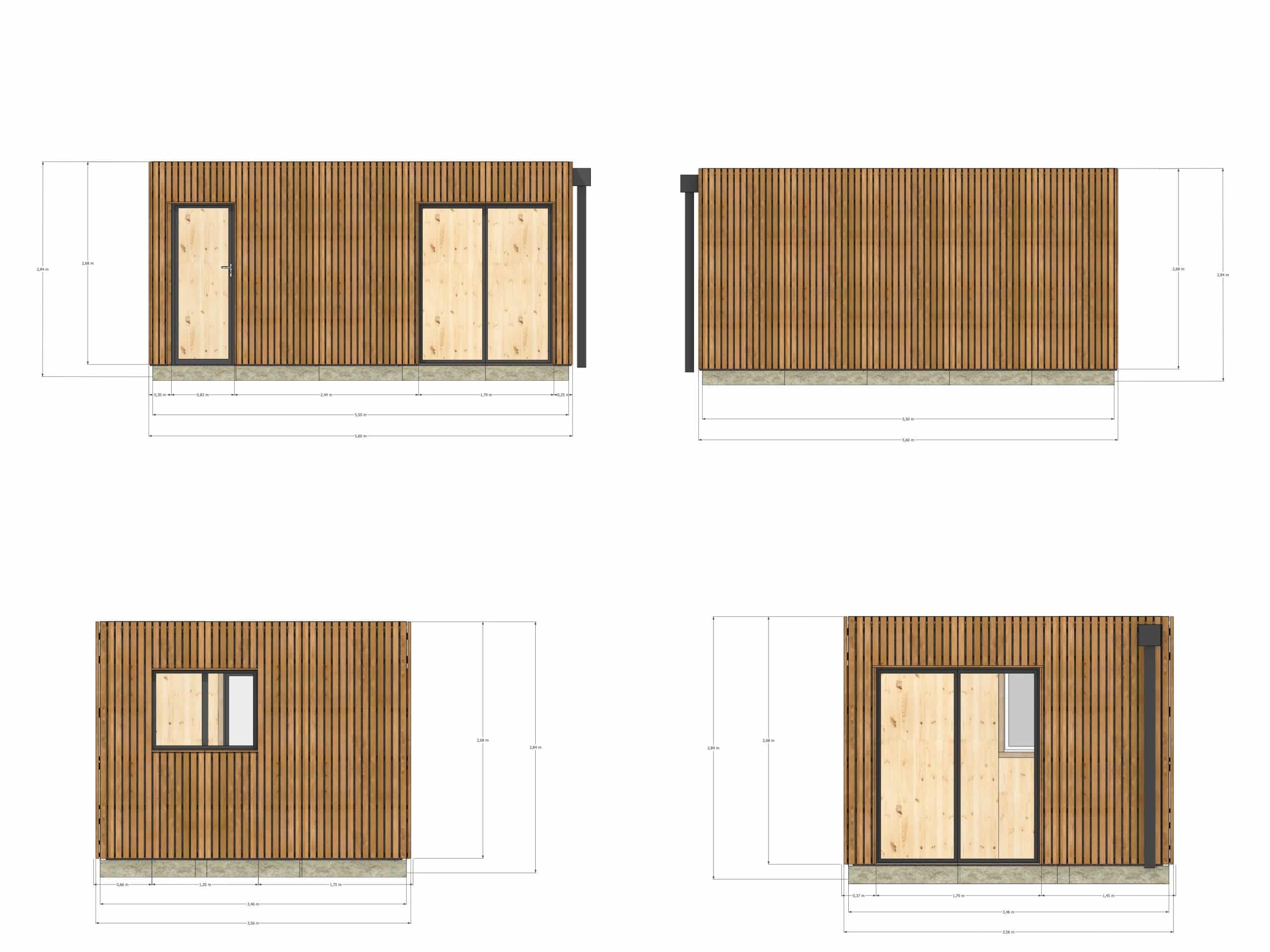 Bureau de jardin bois en bois 5,5 x 3,5 x 2,7 m - 4