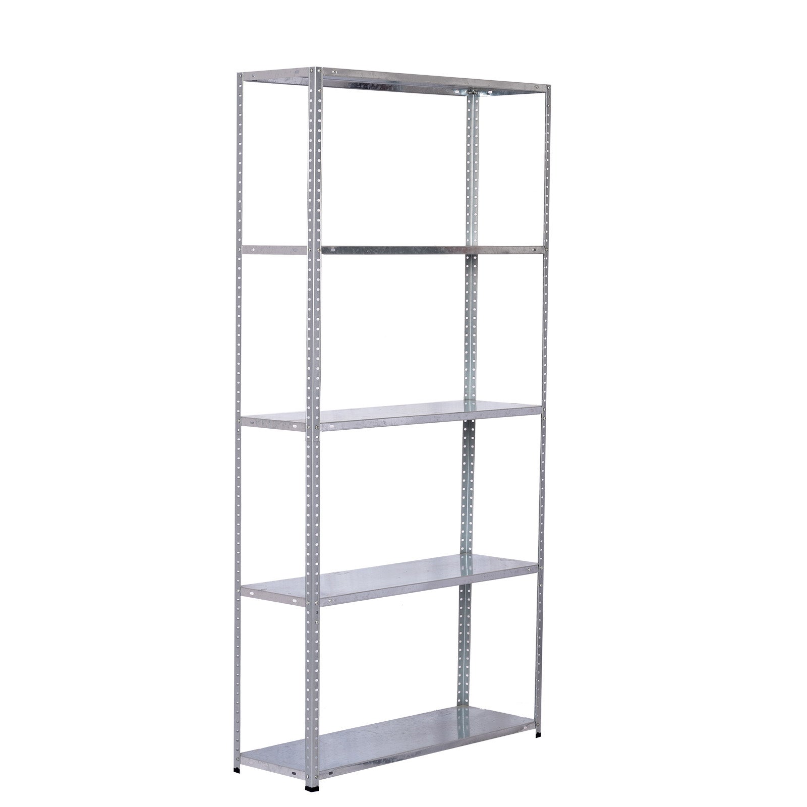 Estantería Metálica En Esquina De 5 Baldas - Medidas 70x40x180 Cm, Soporte Hasta 875 Kg, Estructura Galvanizada