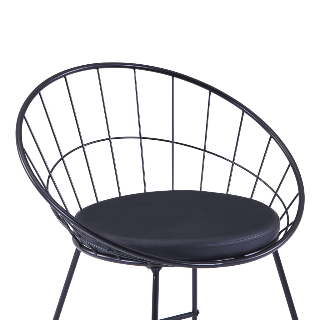 Chaises de bar lot de 2 noir similicuir - 6