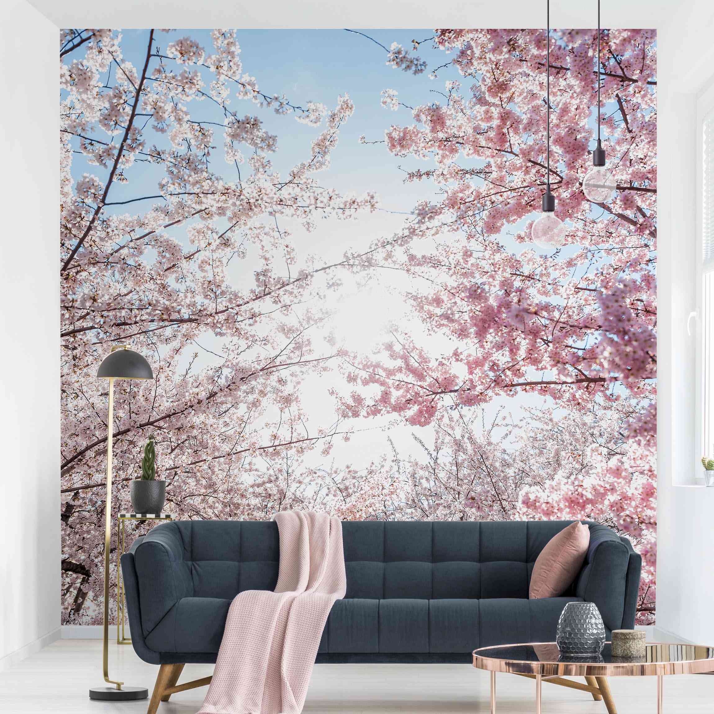 Papel pintado fotomural flores floral 376 - salón dormitorio cocina pasillo - tnt 336 x 336 cm premium
