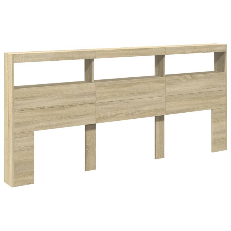 vidaXL Cabecero de cama con LED roble Sonoma 220x17x102 cm - 3