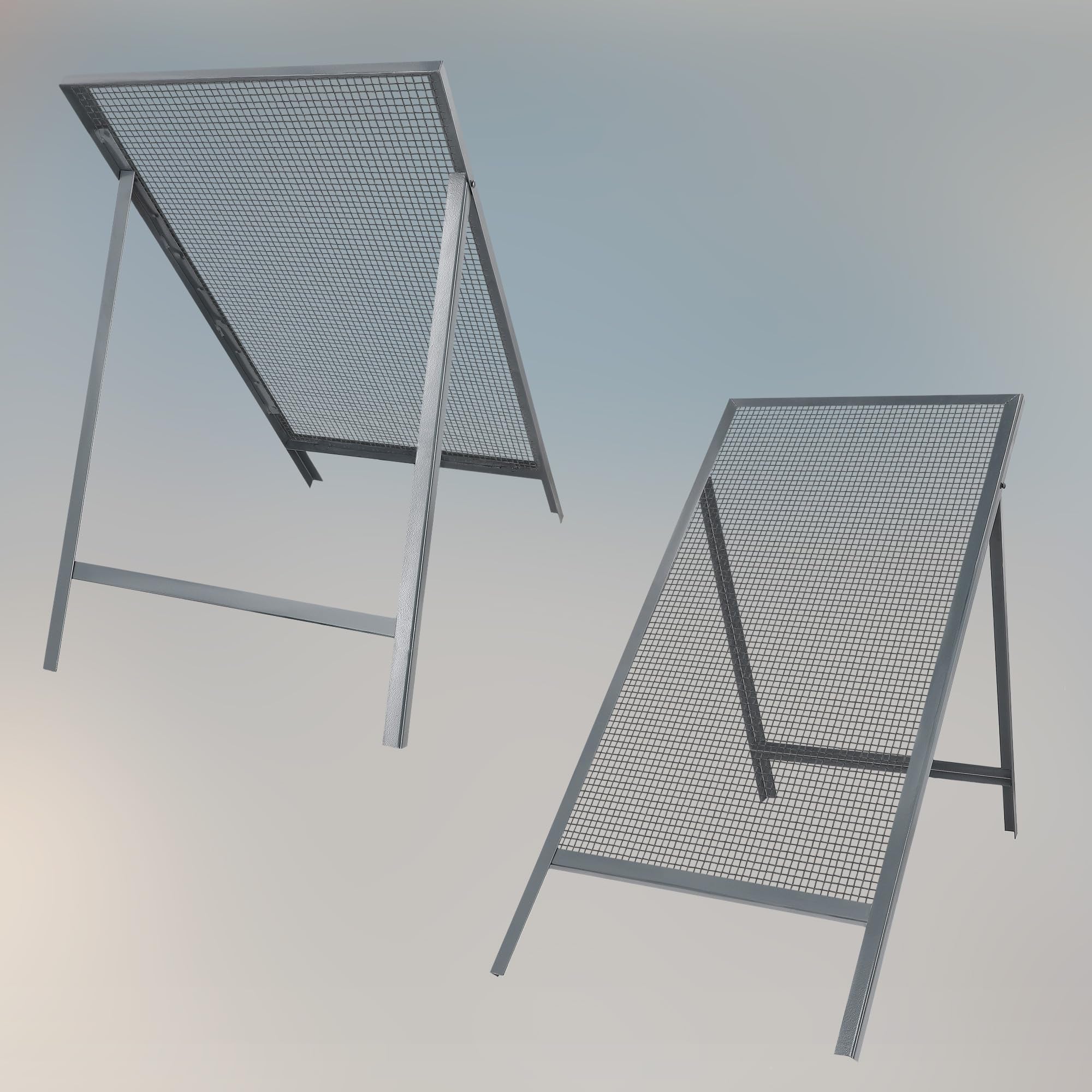 Setaccio da Giardino - 10 x 10 mm - Setaccio Sabbia - Acciaio - 60 x 120 cm - Grigio - per Terriccio - Robusto - Supporto Regolabile - Per KOTARBAU - 7