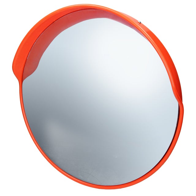 ECD Germany Lustro drogowe Ø 43 cm z obrotowym uchwytem, czerwone, nietlukace, odporne na warunki atmosferyczne, bezpieczne Lustro nadzorujace Lustro