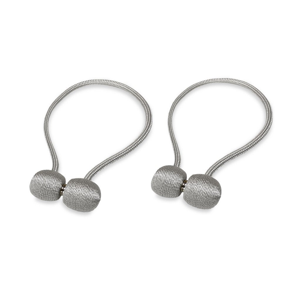 2 Fermatenda A Fibbia Grigio 60cm - Cinghie Per Tende Creative, Senza Fori, Per Soggiorno E Camera Da Letto
