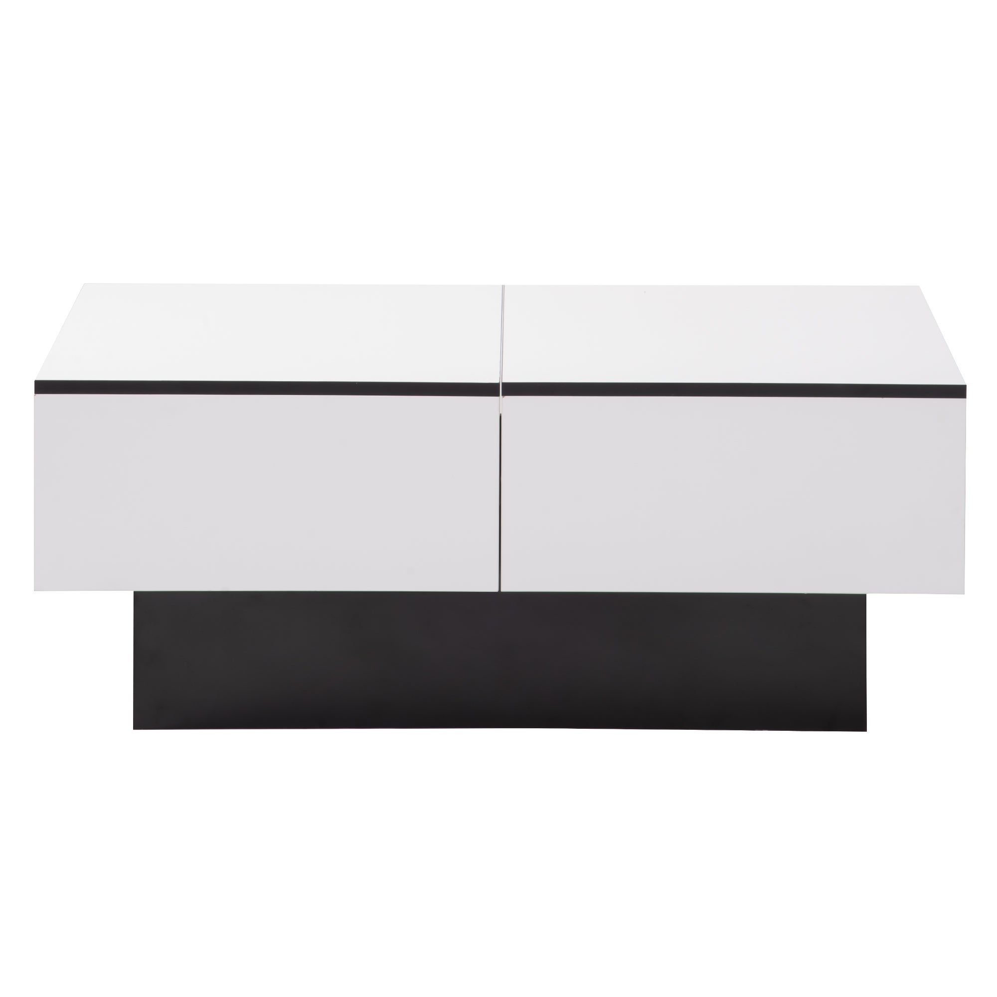 Table basse extensible avec coffre de rangement - table coulissante - Blanc - 6