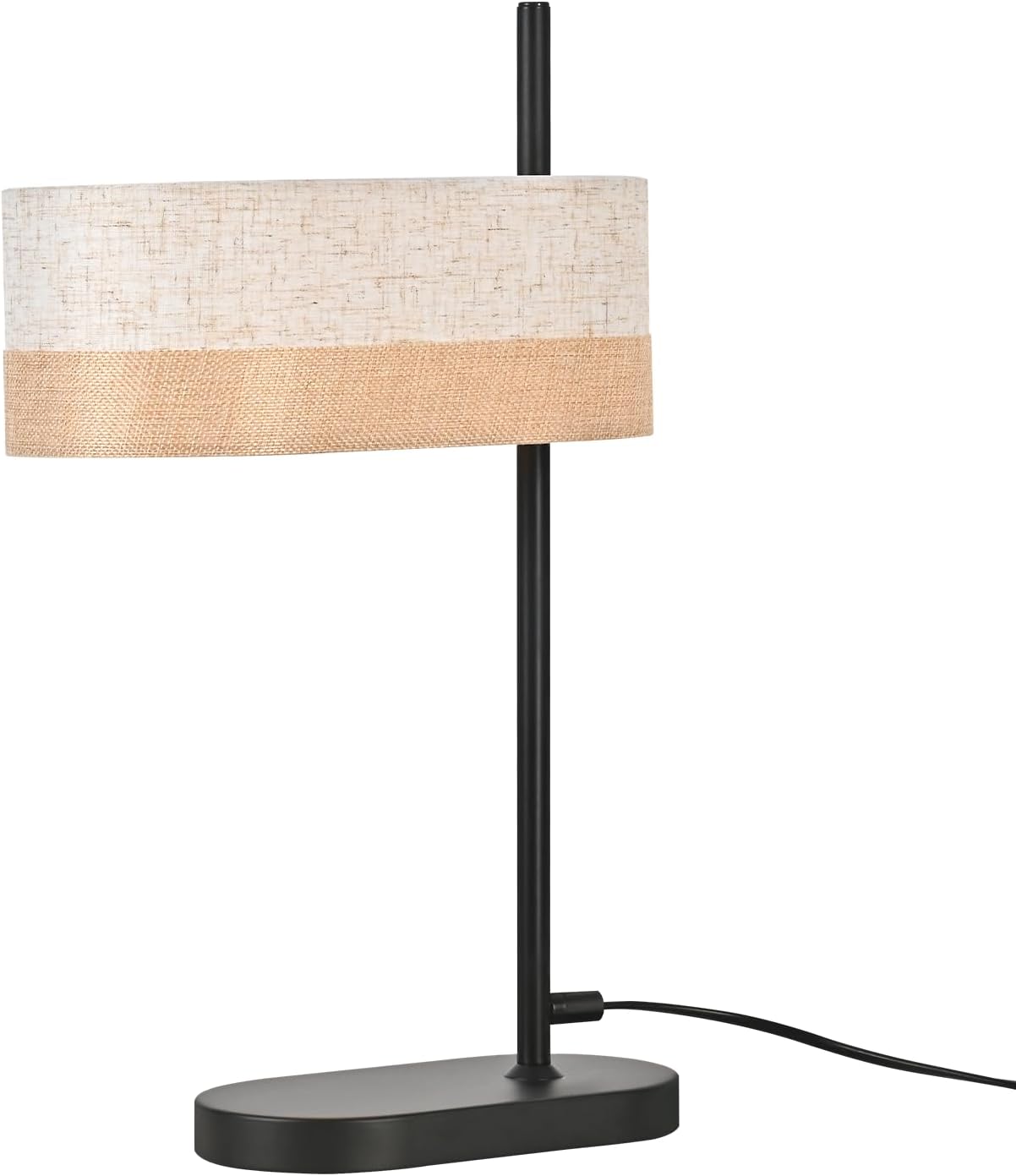 Nettlife Lampa Stołowa Vintage Czarna E14, Tkanina, Rustykalna Lampka Nocna do Sypialni Salonu (Brak żarówki) - 9