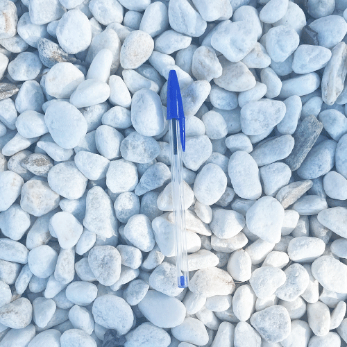 Sac de +/- 1,5T = 20M² Gravier marbre blanc roulé 12/25 - 3