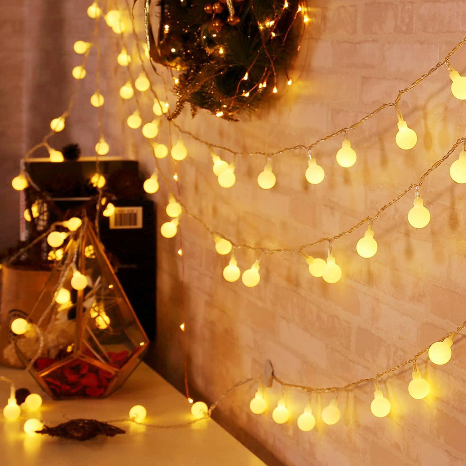 Guirlande Lumineuse 12M 120 LEDs Blanc Chaud - Étanche IP65 Pour Intérieur Et Extérieur
