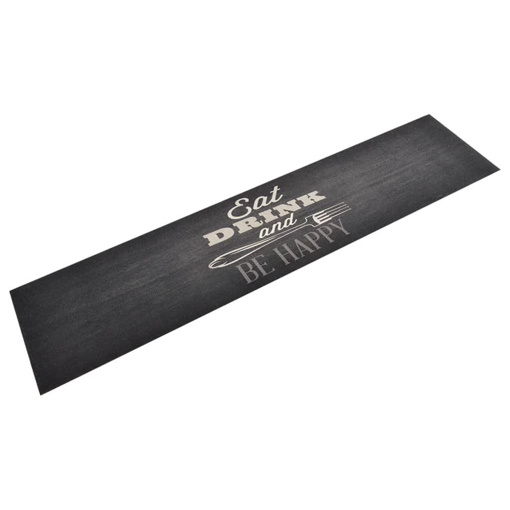Maison exclusive - alfombra de cocina lavable terciopelo negro 60x300 cm