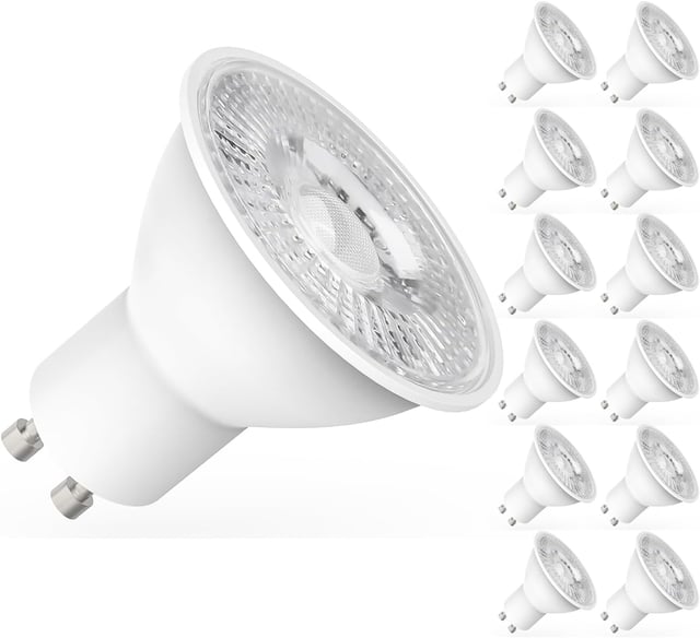 Ampoules LED GU10 5W Équivalent 50W, 450LM Blanc Neutre 4000K, Éclairage Énergétique, Lot de 12 [Classe énergétique F]