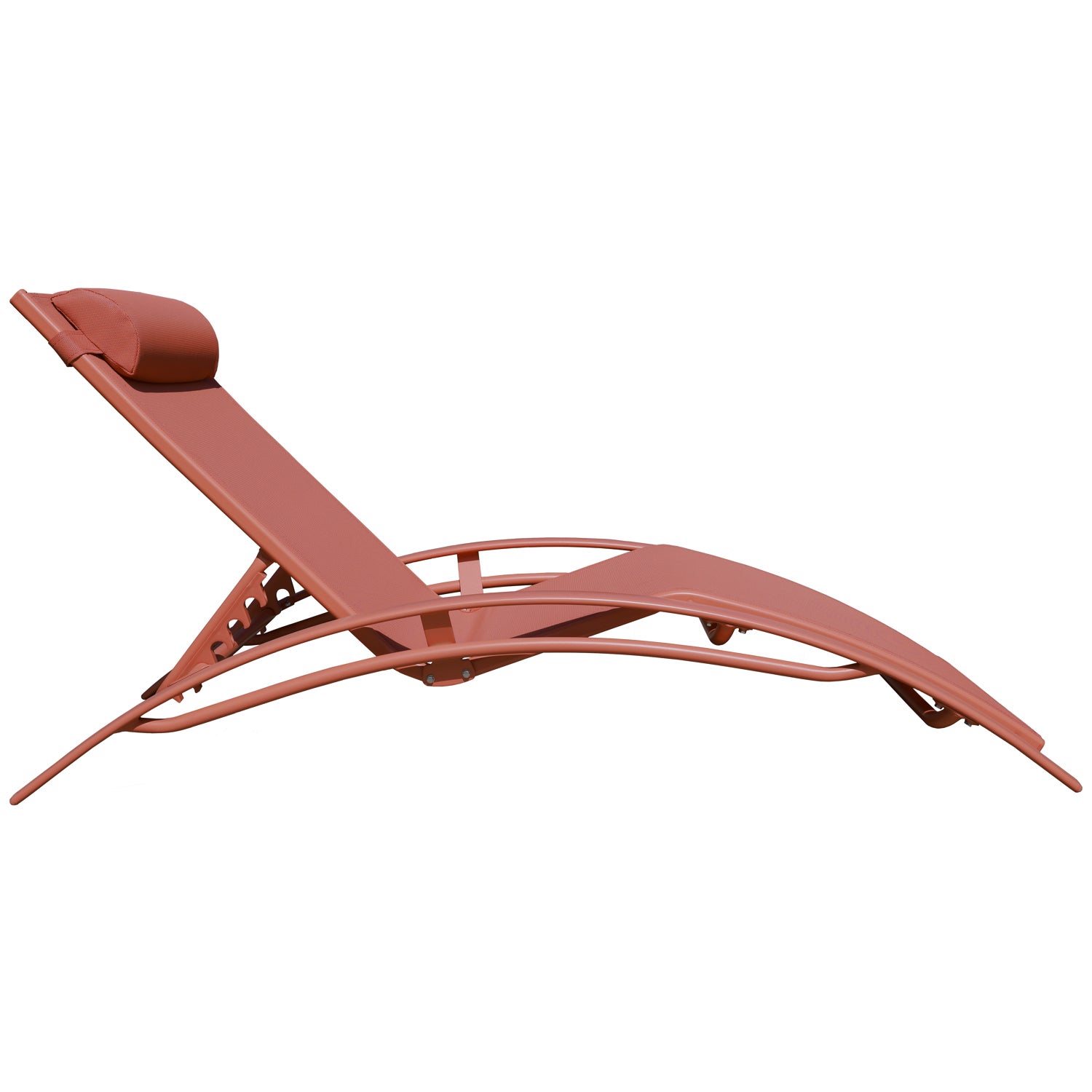 Zestaw 2 leżaków GALAPAGOS w kolorze terakota textilene - terakota aluminium - 4