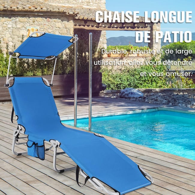 Chaise Longue Sdraio Pieghevole Con Poggiapiedi Sdraio
