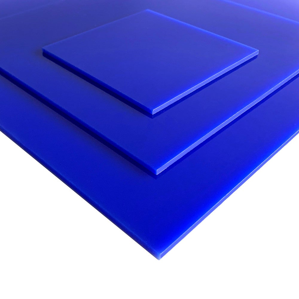 Plaque verre acrylique bleu 3 mm - 50 x 50 cm (500 x 500 mm) - Verre synthétique - Plaque PMMA XT - 2