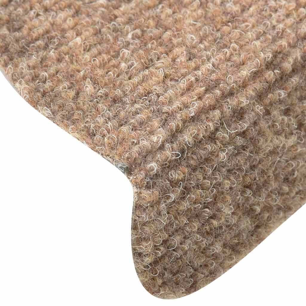 Tapis d'escalier auto-adhésifs 30 pcs | Paillasson d'escalier | Tapis de marche crème 56x17x3 cm CFW277515 - 6