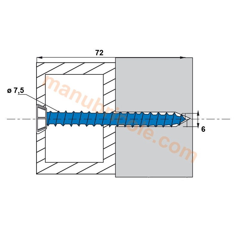 Vis Béton 7.5 X 72 tête fraisée laquée blanc SCELL-IT - Boite de 100 - 4