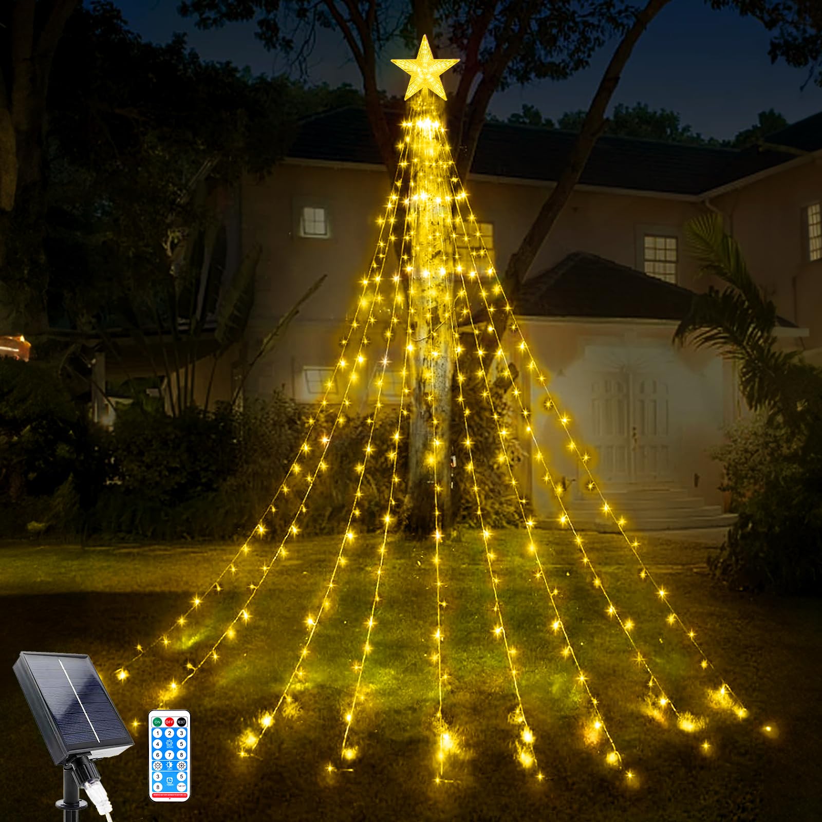Guirlande Lumineuse Sapin De Noel, 400 Led ,2M X16 Brins Blanc Chaud