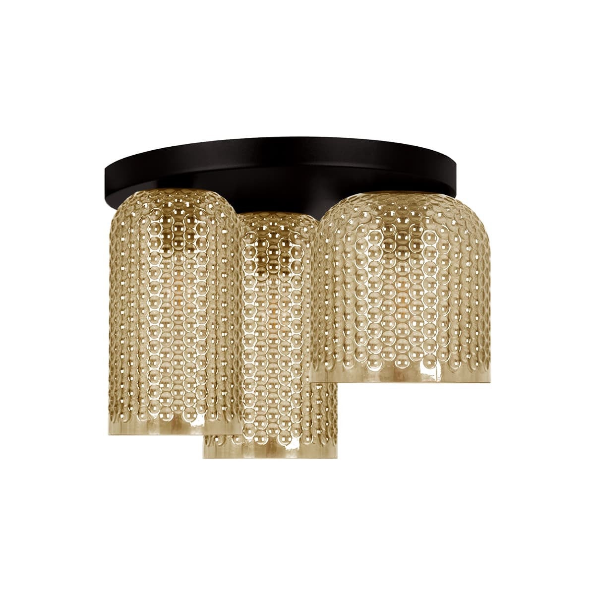 Lampa wisząca CAPRI bursztynowo-czarna 3xE27x20W szkło wym:29x39x39cm IP20 Kaja