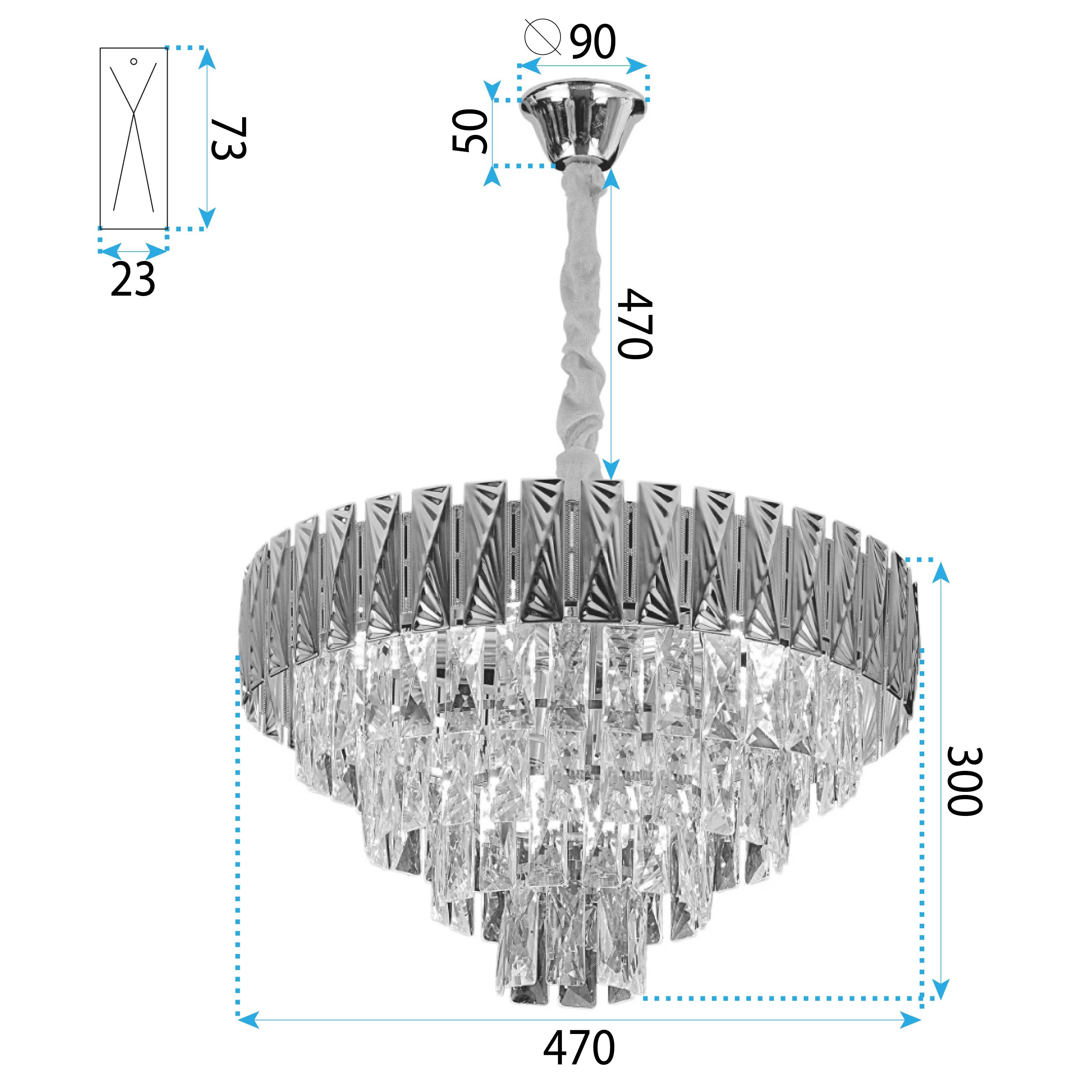 Lampa Sufitowa Wisząca Kryształowa Toolight G059-Cp 50Cm Złoty - 6