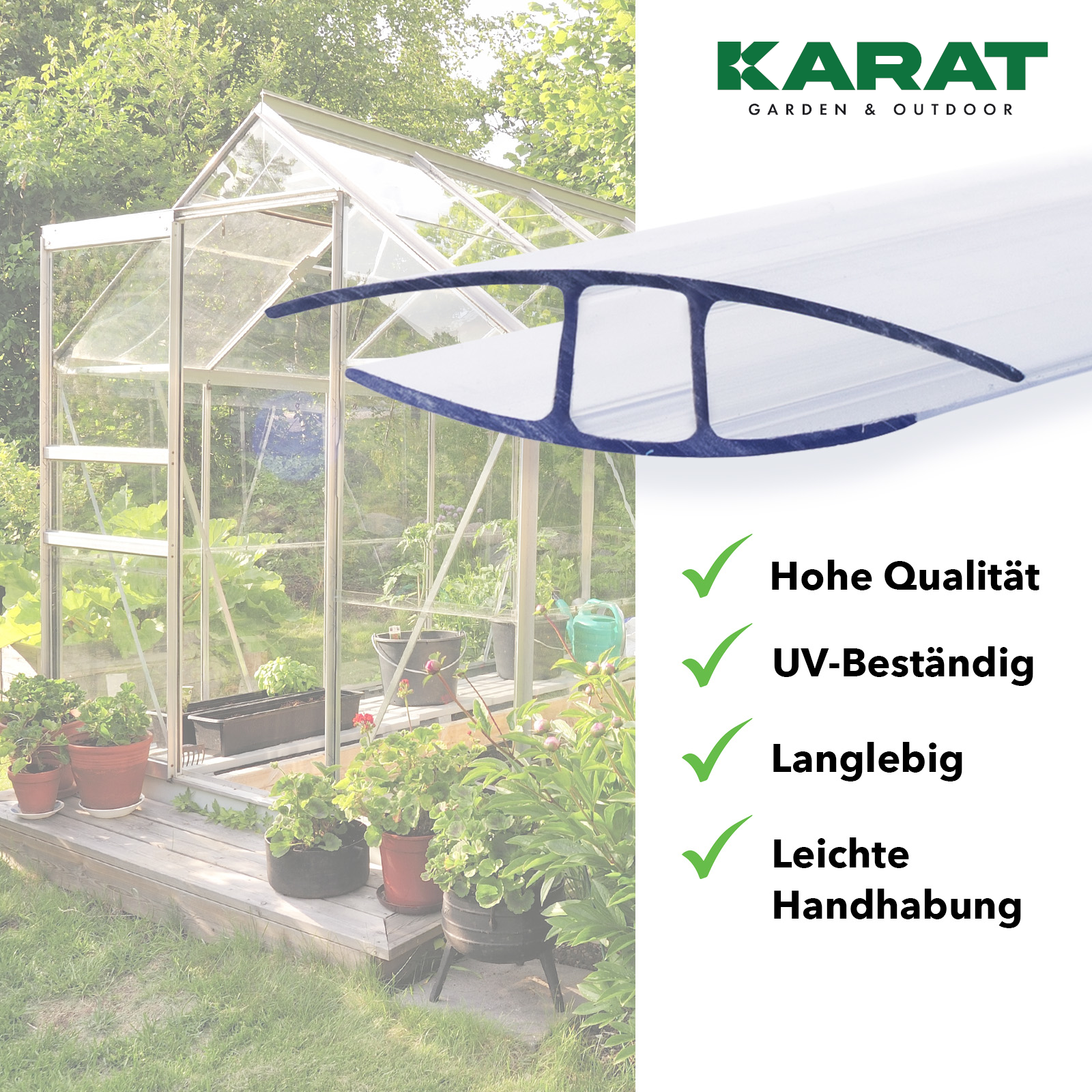 Connecteur pour plaques alvéolaires En polycarbonate Profilé en H 4 mm 121 cm de longueur - 4