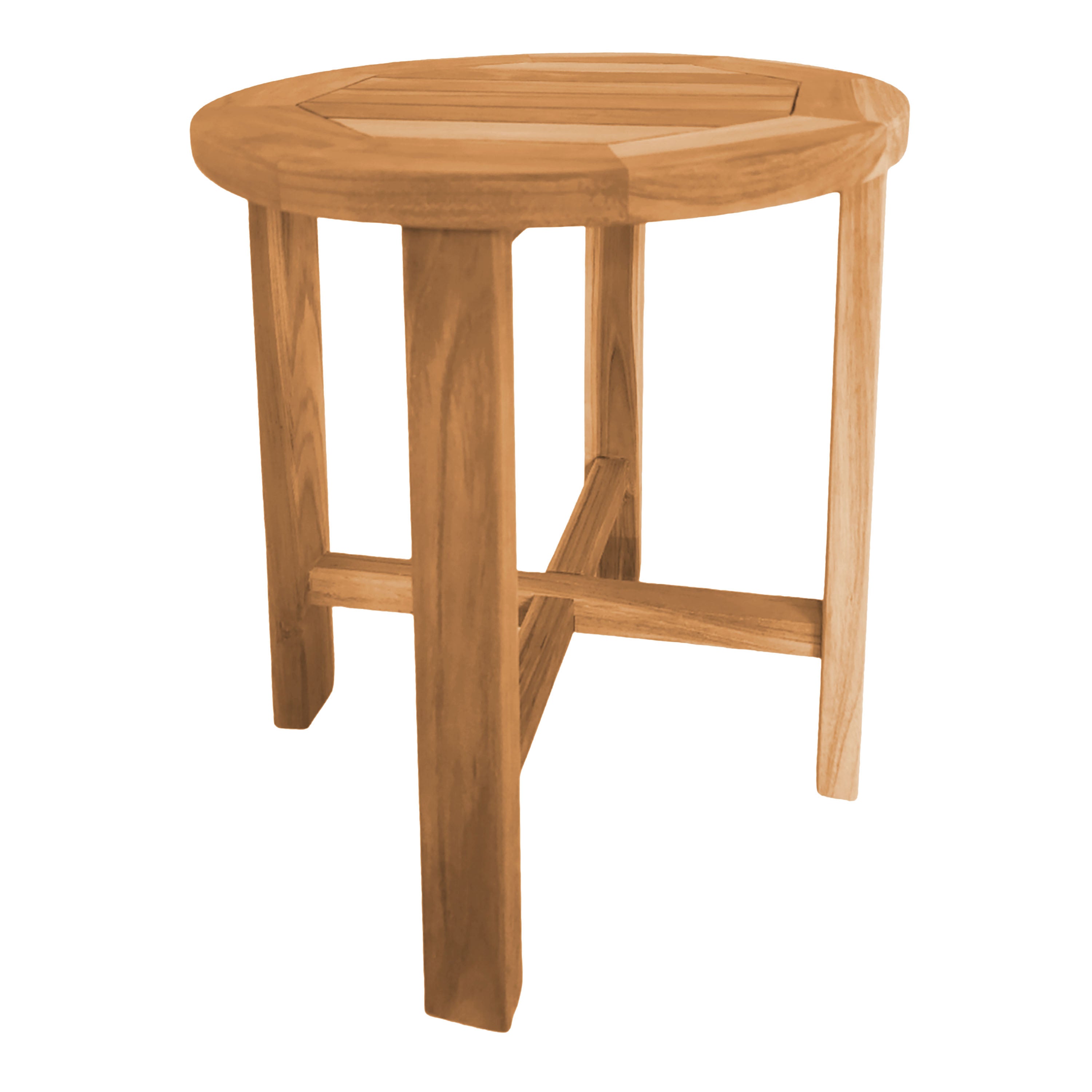 Table d'appoint d'extérieur rond en Teck Marron 1 places - 5