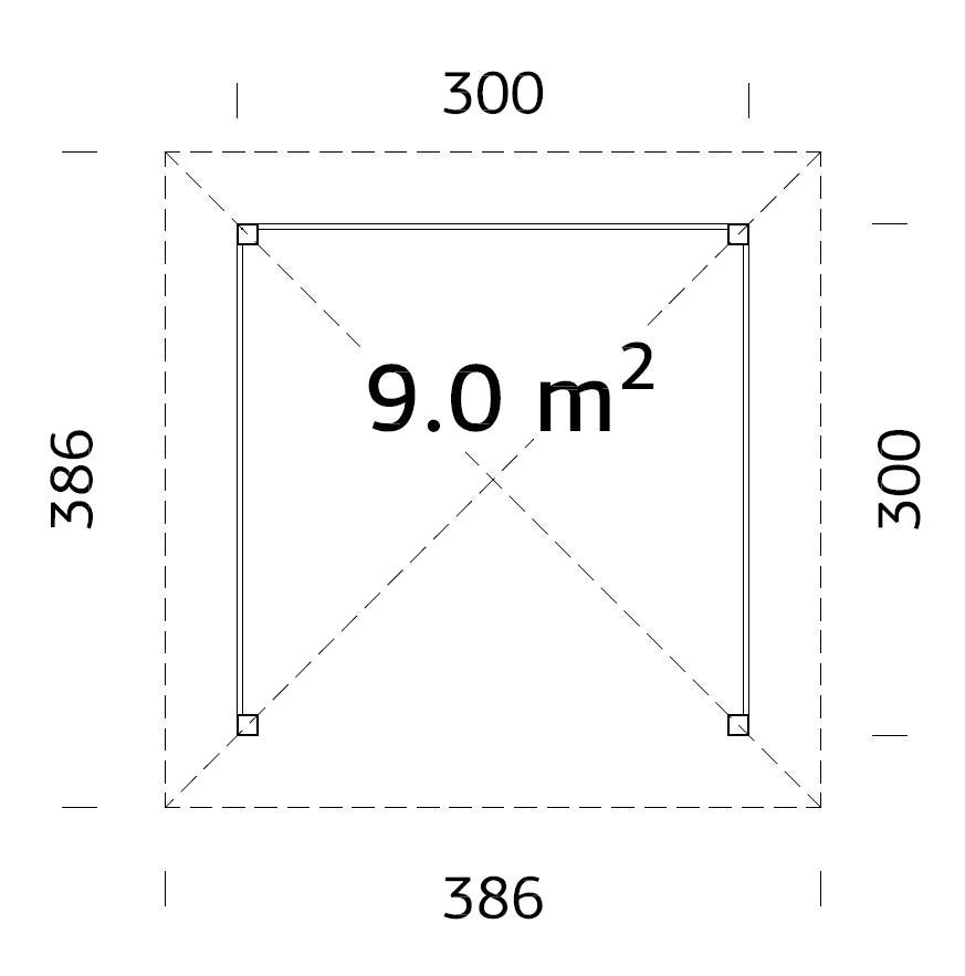 Kiosque de jardin en bois Betty - PALMAKO - 300 x 300 cm - 9 m² - 7