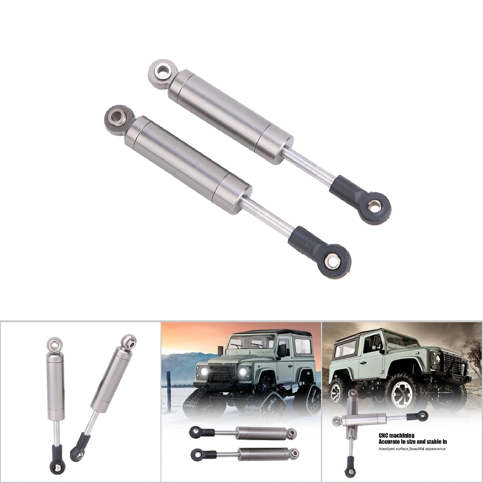 Ammortizzatore posteriore RC in lega anodizzata CNC, aggiornamento 1:14, azzurro/rosso/titanio (titanio BE6094T) - 3