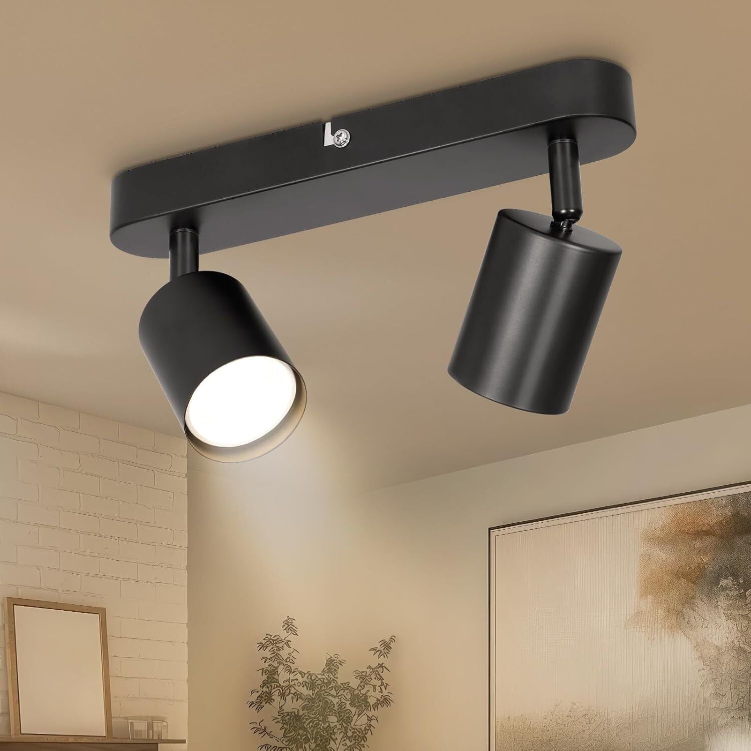 2 lampy sufitowe GU10, reflektory regulowane, nowoczesne lampy sufitowe, odpowiednie do salonów i korytarzy (bez żarówek)